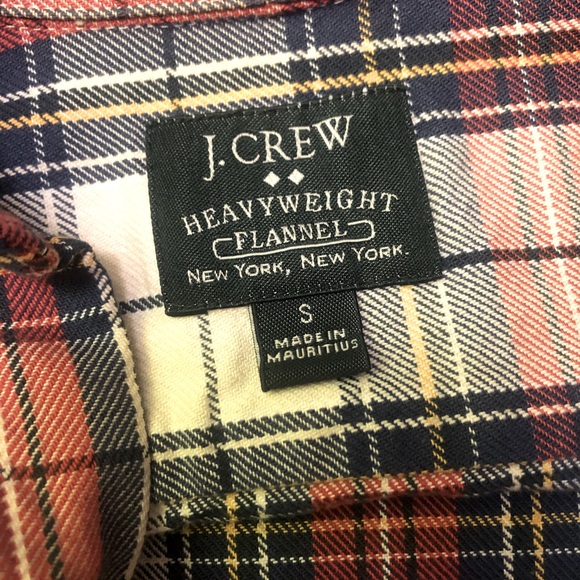 J.Crew Men’s Heavyweight Flannel Button Shirt Size S - Picture 2 of 3